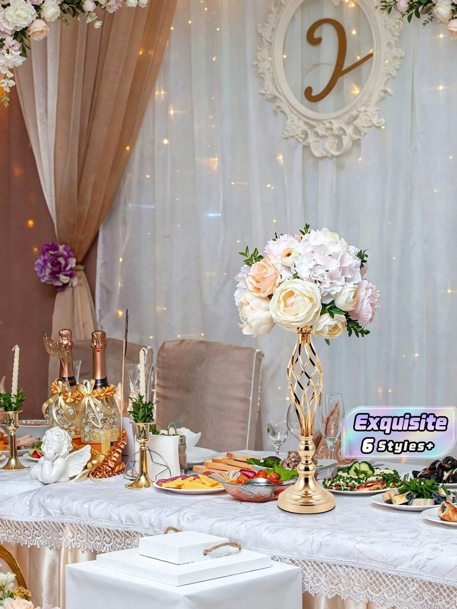 أفضل ديكورات منصة الزفاف الإبداعية الأكثر مبيعًا - قطع مركزية للطاولة بشكل ملتوي، أقواس زهور للممرات، رفوف زهور للديكور، وعناصر عرض. - متعدد الألوان - مشاهدة 1