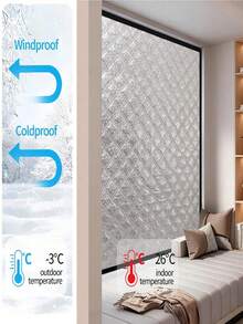 One-Piece Winter Windproof And Warm Curtains, Bedroom Cold-Proof, Heat-Insulating And Sealing Window Film, Light-Blocking And Soundproofing. - Silver Black - View 4
