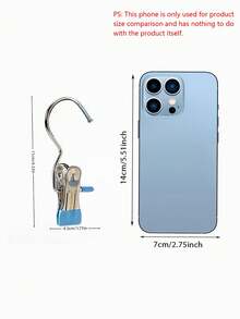 10pcs High Quality Stainless Steel Clothes Clips, Adjustable Metal Pants Rack With Clips, Laundry Clips With Hooks, Portable Hanging Clothes Clips For Clothing, Pants, Skirts, Decoration, Spring, Minimalist, Summer Tops - Multicolor - View 4