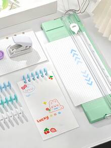 1-Pc A4 Paper Trimmer, Portable Double-Sided Manual Cutting Tool With Ruler, Small Desktop Paper Cutter For Office, Home, And Craft, Multifunctional Cutter For Cards, Photos, Scrapbooking – Random Style, Sturdy And Easy To Use. - Multicolor - View 4