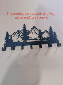 Charming Metal Forest Key Hook, Wall Mounted Key Holder Rack, Easy Install Entryway Organizer, Rustic Mountain Tree Wall Decor, Durable Metal Coat Hanger For Hats Towels Wallets, Modern Farmhouse Style Key Rack, Bathroom Bedroom Storage Accessories - Black - View 10