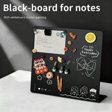 Square Magnetic Multi-Function Decorative Display Board, Home Magnetic Metal Board, Suitable For Sticky Notes, Posters, Storage, Message Board, Home Office Vertical Memo Board, Postcard Calendar Display, Classroom Decoration, Desktop Decoration - Multicolor - View 3