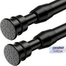 1pc Adjustable Tension Curtain Rod, Multifunctional Extension Spring Curtain Rod, Thickened, Suitable For Bathroom, Kitchen, Wardrobe, Windows, Shower Curtains - Bathroom Accessories No-Drill Bathroom Accessories Bathroom Tools - Multicolor - View 1