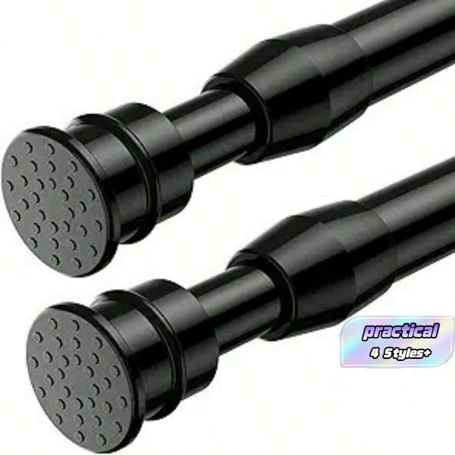 1pc Adjustable Tension Curtain Rod, Multifunctional Extension Spring Curtain Rod, Thickened, Suitable For Bathroom, Kitchen, Wardrobe, Windows, Shower Curtains - Bathroom Accessories No-Drill Bathroom Accessories Bathroom Tools - Multicolor - View 1