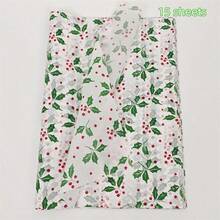 10/30/60Pcs Christmas Gingerbread Man Tissue Paper 20x34 Inch, Holiday Printed Protective Wrapping Paper For Gift Packing & Party Decoration - Green Leaves and Red Fruits - View 9