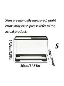 Desktop Paludarium With Cover, Clear Household Turtle Tank, Multi-Purpose Ecosystem Aquarium For Goldfish And Hydroponic Plants, Mini Landscape Fish Tank Suitable For Living Room Decor - Black - View 15