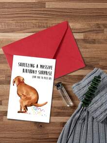 1PC Hilarious Dog Poop Themed Funny Cartoon Birthday Greeting Card For Pet Lovers Friends Family Coworkers Unforgettable Laugh Out Loud Celebration Party Must Have Gift Idea - multicolor - View 5