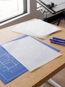 100Sheets Tracing Paper, Blank Translucent Sulfuric Paper, Matte Sketch Transfer Paper, DIY Trace Drawing Paper For Pen Practice, Calligraphy Copy, Sketching, Drafting, Hand‑Made Craft, Journal Decor, Art Creation Stationery Supplies - Clear - View 3