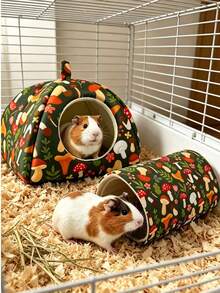 1/2 Pcs Guinea Pig Hideout Soft And Comfortable Pet Tunnel Bed For All Seasons, Suitable For Hamsters, Guinea Pigs, Hedgehogs,Rabbits And Other Small Pets - Multicolor - View 5