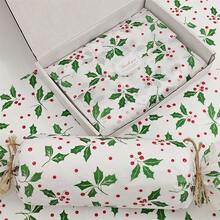 10/30/60Pcs Christmas Gingerbread Man Tissue Paper 20x34 Inch, Holiday Printed Protective Wrapping Paper For Gift Packing & Party Decoration - Green Leaves and Red Fruits - View 4