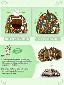 1/2 Pcs Guinea Pig Hideout Soft And Comfortable Pet Tunnel Bed For All Seasons, Suitable For Hamsters, Guinea Pigs, Hedgehogs,Rabbits And Other Small Pets - Multicolor - View 11