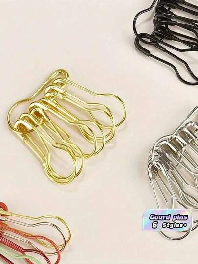 120/260 Pcs Gourd Pins, Pear Shaped Calabash Pin, Bulb Pin For DIY Craft Making, Sewing, Knitting Markers, And Clothing Tags(Gold, Silver, Black )