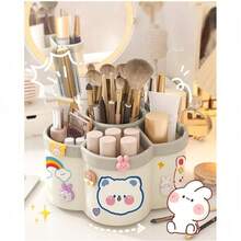 1 PC Cute Capybara 360° Rotating Pen Holder - Large Capacity Desktop Organizer & Makeup Brush Storage Box - Multifunctional Stationery Supply For Office & Study - Adorable Birthday Gift For Students & Kids (Multi-Color Options) - Multicolor - View 7