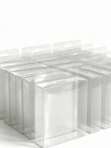 Multi‑Pack Clear PVC Hanging Display Boxes With Hang Tab Hole, 0.3mm Thickness Transparent Plastic Packaging Boxes For Hair Clips Jewelry Earrings Small Gift Crafts Retail Display - White transparent - View 11