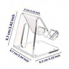 Acrylic Phone Holder, Transparent Phone Holder, All Smartphones 4-8 Inches, Desk, Office Supplies Accessories. Back To School - Transparent - View 2