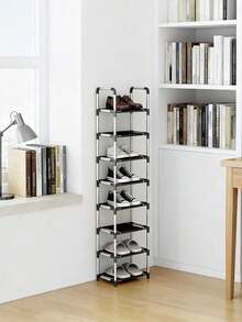 Rak Sepatu 9 Tingkat Satu Lapis, Rangka Logam, Kain Non-Woven, Mudah Dirakit dan Dibongkar, Portabel, Kokoh, Bergaya, Serbaguna, Organizer Penyimpanan untuk Pintu Masuk, Lemari, Kamar Tidur, Balkon, Asrama, Lorong, Ideal untuk Hadiah Pindah Rumah, Penggunaan Sehari-hari, Solusi Penyimpanan Sepatu - MultiWarna - View 10