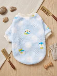 PETSIN 1 Pc Flannel Pet With Penguin Print, Light Blue - Multicolor - View 2