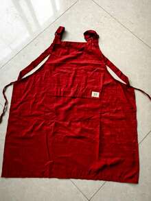 1PC Adjustable Cross-Back Kitchen Apron With Large Pocket, Water-Resistant Cotton Apron For Cooking Baking Gardening, Stylish Solid Color Apron For Women Men, Anti-Oil Apron For Home & Work - Multicolor - View 10