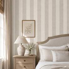 1PC Pastel Vertical Stripe Peel & Stick Wallpaper, Removable PVC Wall Decor For Nursery, Kids Room & Playroom - Multicolor - View 5