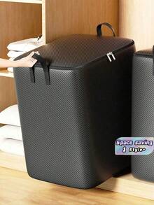 1PC Thick Large Capacity Clothes Quilt Storage Bag Moving Bag Portable Waterproof Moisture Proof Travel Bag Minimalist Design For Adults - Black - View 1