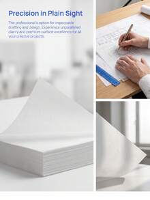 100Sheets Tracing Paper, Blank Translucent Sulfuric Paper, Matte Sketch Transfer Paper, DIY Trace Drawing Paper For Pen Practice, Calligraphy Copy, Sketching, Drafting, Hand‑Made Craft, Journal Decor, Art Creation Stationery Supplies - Clear - View 2