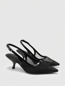 CUCCOO CHICEST Women's Pointed Toe Buckle Design Daily Versatile Fashion High Heels - Black - View 8