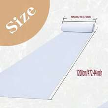 2 Styles Minimalist White Event Runner Rug, Large Oval Area Floor Mat, Durable Fabric Carpet For Wedding Party Indoor Outdoor Home Decor - White - View 2
