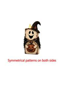 Vintage Halloween Witch Cat Decor Set Halloween Kitten Wooden Sign Ornament Decoration - 1PC - View 12