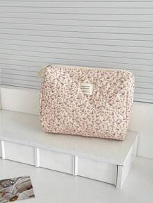 Found Favorite 1Pc/Set Floral Makeup Bags Corduroy Multifunctional Cosmetic Organizer Portable Cosmetics Storage Clutch With Zipper Closure For Cosmetics,Skin Care - Multicolor - View 11