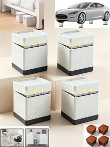 Detachable & Adjustable Bed Risers, Heavy Duty Furniture Leg Extenders, Reusable Plastic Sofa, Table, Chair, Desk And Bed Raisers, Heavy Duty Furniture Risers, Christmas Decor, Room Decor, Christmas - Multicolor - View 4