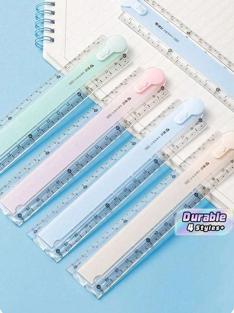 1件裝折疊尺，彩色學生用塑膠尺，多色可選，適用於幾何繪圖與插畫，辦公文具量尺 - 多色 - 查看 1