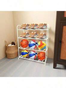 Estantería multifuncional para almacenamiento de balones de baloncesto para el hogar - Negro - Ver 17