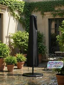 1Pc 210D Oxford Cloth Waterproof Windproof Patio Umbrella Cover Large Size Dust Resistant Sunshade Umbrella Protective Cover Durable Weather Resistant Anti UV Protective Case For Backyard Lawn Courtyard Poolside Balcony Outdoor Garden Terrace Daily - Black - View 1