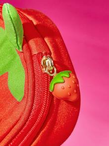 Strawberry Shortcake X SHEIN Strawberry Shaped Jewelry Storage Case With Retro Girl Print, Compact & Portable For Earrings, Necklaces And Rings - Multicolor - View 4