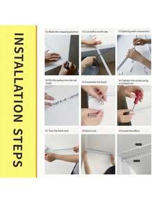 Suitable For Smooth Ceilings Or Walls, Nail Free Or Screw Free Adhesive Curtain Rail - Top Mounted Or Side Mounted, Adhesive Curtain Rod Suitable For Windows: Bedrooms, Showers, Wardrobes, And RVs - Easy To Install Rail - 1PC - View 10