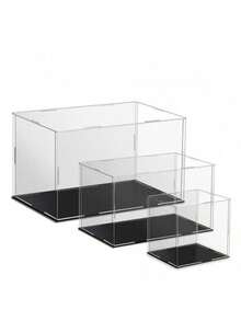1Pc Clear Acrylic Display Case Dustproof Cover Box For Figures Statues Trophies Balls Models Building Blocks Collectibles Memorabilia Crafts Protective Exhibition Showcase - multicolor - View 2