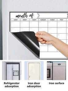 Erasable Magnetic Refrigerator Calendar, Shopping List Memo, Monthly Family Planner Memo, Menu, Kitchen Decor, Refrigerator Accessories, For Household Lists And Menu Planning - Multicolor - View 6
