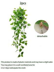1/2pcs Artificial Hanging Plants With Pots, Wall Hanging Shelf Decor, Suitable For Indoor, Outdoor, Living Room Shelf Decoration, Home Decor, Room Decor, Garden Decoration, Wall Decoration - Green Ivy a - View 9