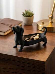 1 3D Printed Sausage Dog Storage Tray, Dresser Ring And Watch Organizer, Home Gift, Cute Dog Shape Storage Box, Home Decoration, Tray, Decorative Style, Room Decoration And Personalized Gift - Multicolor - View 1