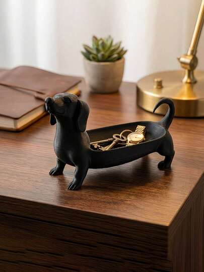 1 3D Printed Sausage Dog Storage Tray, Dresser Ring And Watch Organizer, Home Gift, Cute Dog Shape Storage Box, Home Decoration, Tray, Decorative Style, Room Decoration And Personalized Gift