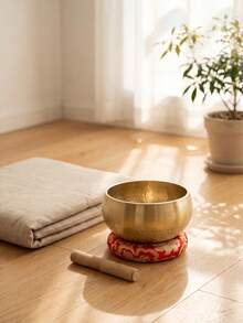 1Set Hand‑Forged Singing Bowl Set, Rich Resonant Sound, For Yoga, Sound Healing, Chakra Balancing & Mindfulness Practice, Comes With Mallet For Easy Playing, Ideal For Meditation And Relaxation - Multicolor - View 2