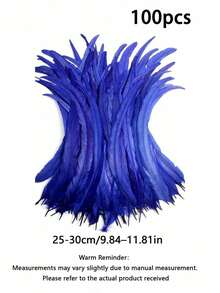 100 Pieces Rooster Tail Feathers, Suitable For Carnival Party Performance Costumes Decoration, Diy Headpiece Feathers, Wedding Decoration Headpiece Feathers - Multicolor - View 25