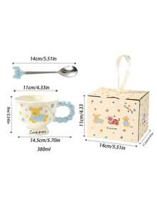 Cross Border Graduation Gift, Ceramic Puppy Mug, Cartoon Bear With High Appearance, Breakfast For Couples, Water Cup, Birthday Gift - Multicolor - View 3