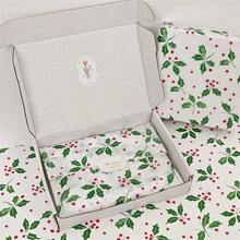 10/30/60Pcs Christmas Gingerbread Man Tissue Paper 20x34 Inch, Holiday Printed Protective Wrapping Paper For Gift Packing & Party Decoration - Green Leaves and Red Fruits - View 11