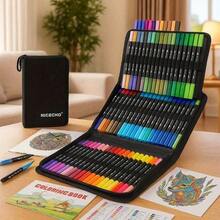 48pcs Dual-Tip Colored Pens Art Marker Set, Suitable For Adult Coloring Books, Christmas Cards, Notes, Carving, Calligraphy, Journals, Back To School - multicolor - View 6