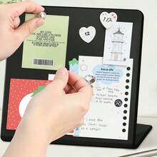 Square Magnetic Multi-Function Decorative Display Board, Home Magnetic Metal Board, Suitable For Sticky Notes, Posters, Storage, Message Board, Home Office Vertical Memo Board, Postcard Calendar Display, Classroom Decoration, Desktop Decoration - Multicolor - View 8