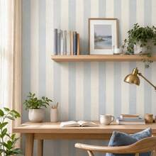 1PC Pastel Vertical Stripe Peel & Stick Wallpaper, Removable PVC Wall Decor For Nursery, Kids Room & Playroom - Multicolor - View 11