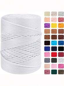 1Roll Lightweight Nylon Rope, Hollow Braided Yarn, Soft Matte Ice Silk Texture, Suitable For Diy Crochet And Knitting, Ideal For Making Hats, Bags And Handmade Crafts, Character Accessories - Multicolor - View 11