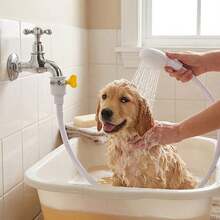 Dog Shower Attachment For Faucet, Portable Dog Shower Hose, Mobile Basin Sprayer With Adjustable Hose Clip, Flexible Pet Shower Hose 51 Inches (130 Cm) & Portable Shower Head For Rinse - Mobile Pet & Hair Washer - Multicolor - View 3