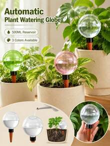 3/2/1pc 500ml Self-Watering Lazy Planter, New Drainage Device, Small Succulent Plant Drip Irrigation System - Spherical - View 2